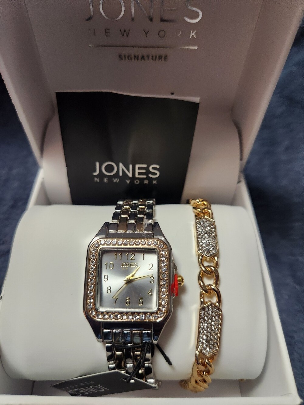 JONES NEW YORK SIGNATURE WATCH, WITH BRACELET SET, MACY'S, NEW